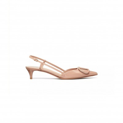 VALENTINO VLOGO SIGNATURE PATENT LEATHER SLINGBACK PUMP 40MM 1.6IN 5W2S0Q70TMK_GF9